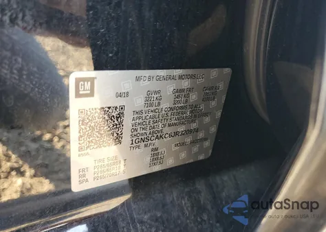 2018 Chevrolet Tahoe C1500 Ls z USA, uszkodzony, nr VIN 1GNSCAKC6JR320974